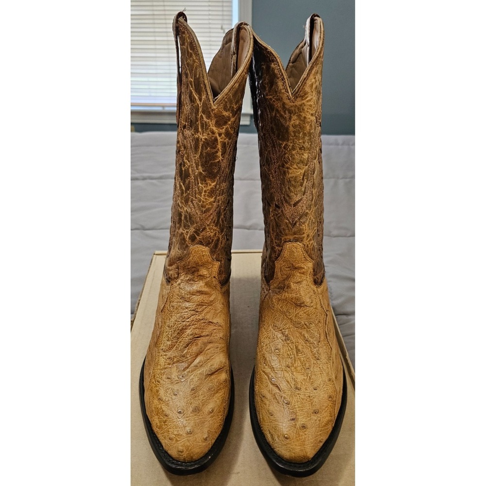 Corral® (Men's 11.5 D) Ostrich Embroidery Western Boots in Ivory - $320 - Picture 4 of 11